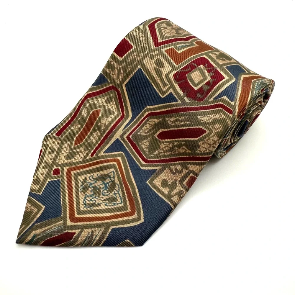 Christian Dior Monsieur Necktie All Silk Geometric Made in‎ USA